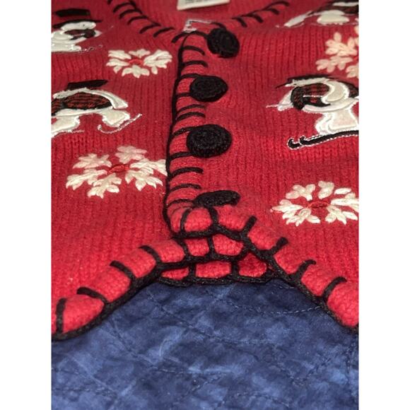 Vintage MANDAL BAY Kids Red Snowman Knit Sweater Vest Size Small 4/5￼ - Picture 7 of 8